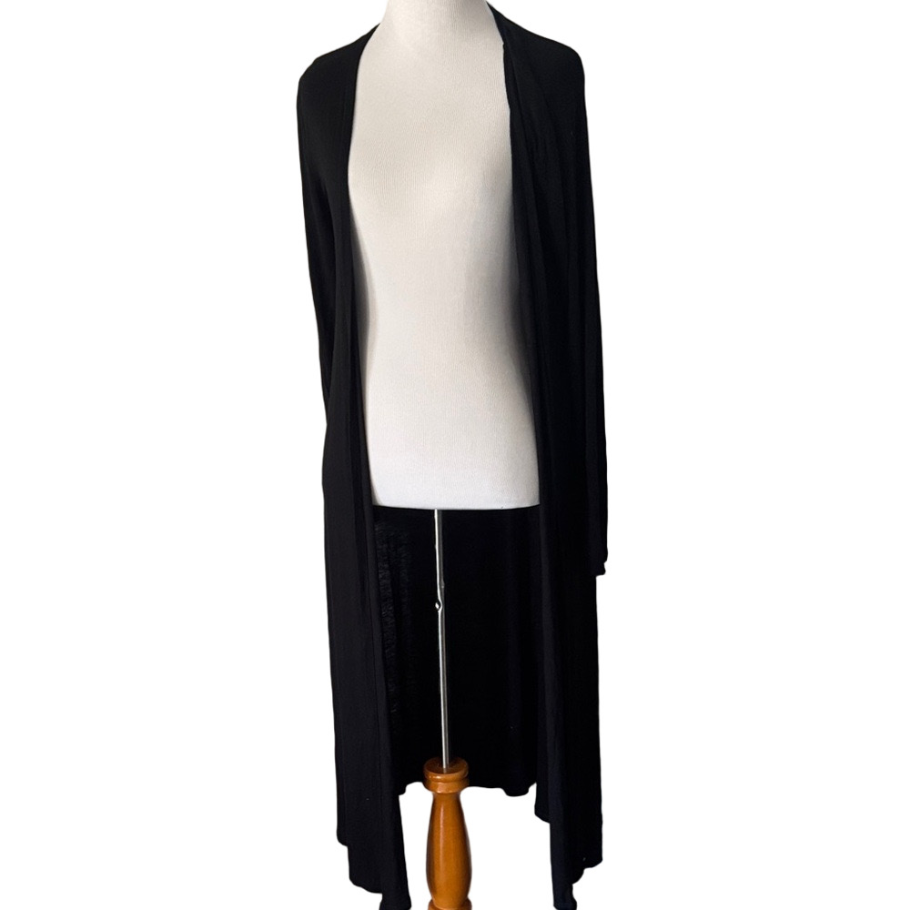 Heart & Hips Elegant Black Drape Cardigan